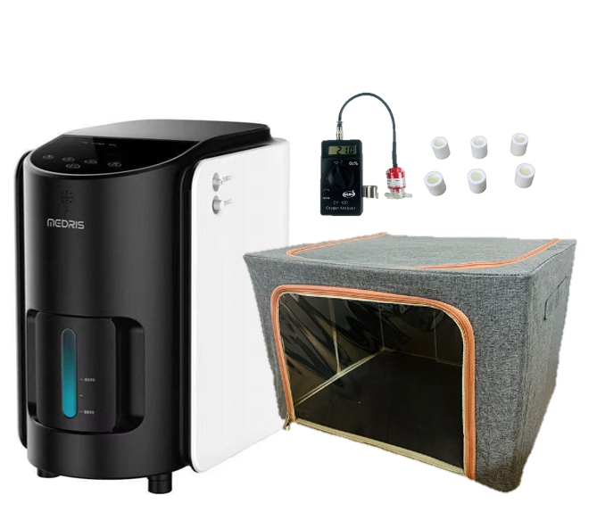 家庭用酸素発生器&酸素濃度計&ケージ&交換フィルター フルセット