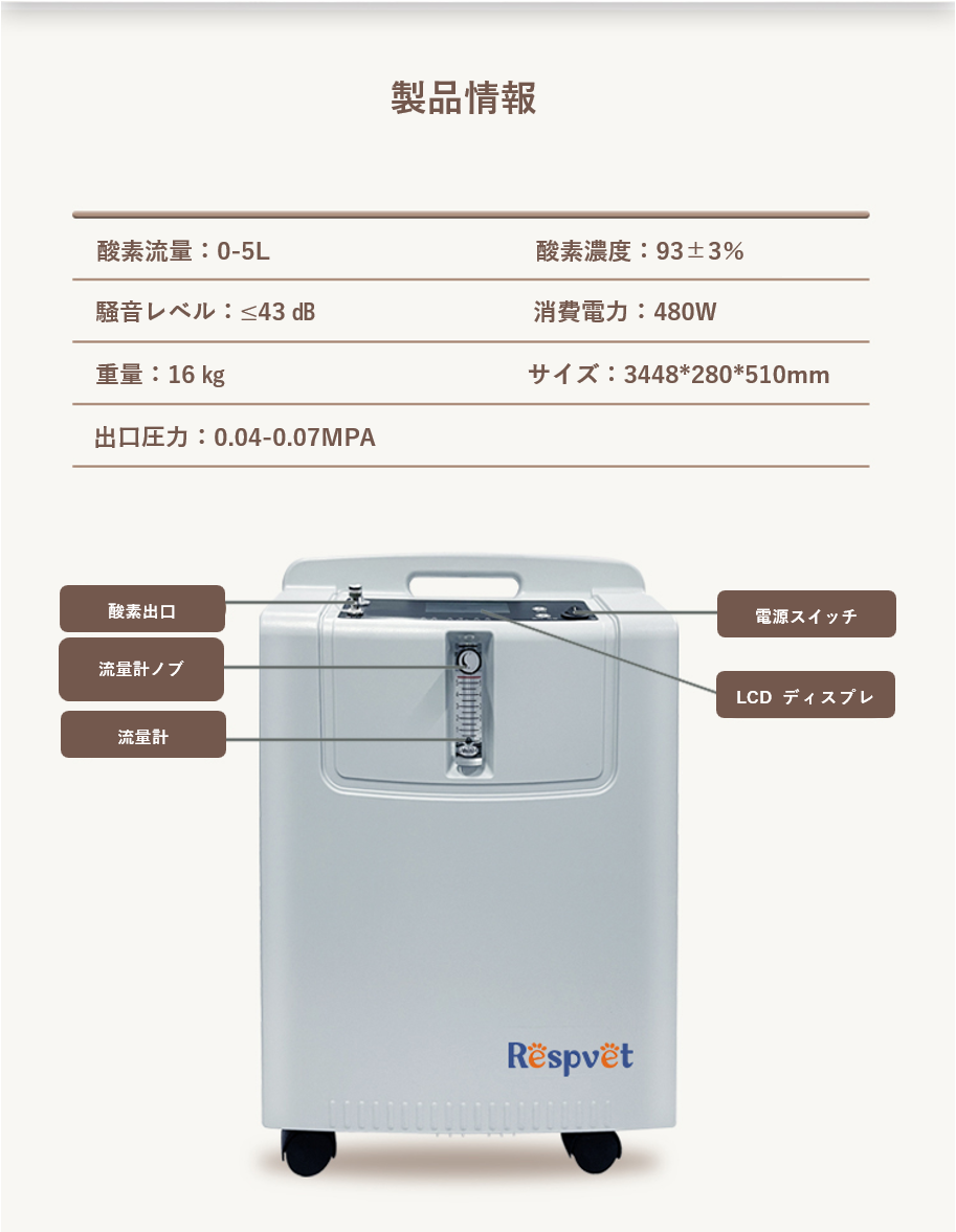 業務用 ペット5L酸素発生器( yang003)