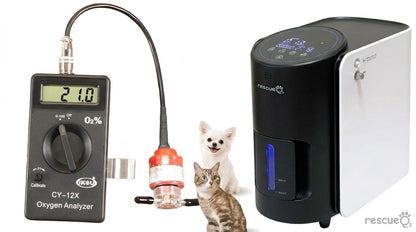 RescueO₂ ペット用酸素発生器 酸素濃度計 2点セット 酸素濃縮器 酸素吸入器 高濃度酸素 酸素ケア 静音設計 酸素測定